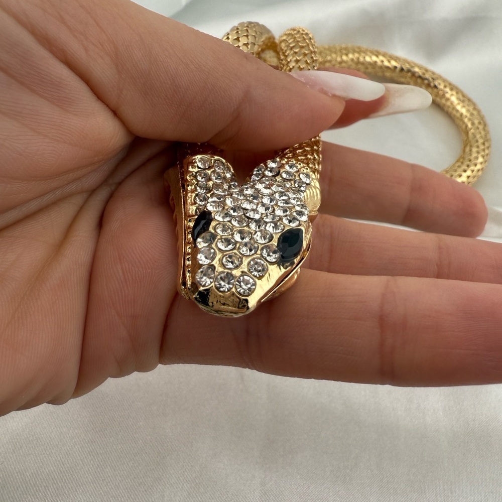 Lux Serpenti serpentine wrap multi diamonds Gold Snake Necklace - Picture 5 of 11